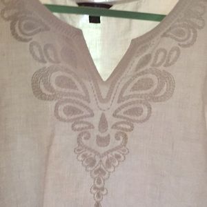 linen Tommy Bahama Tunic, 3/4 sleeve appliqués